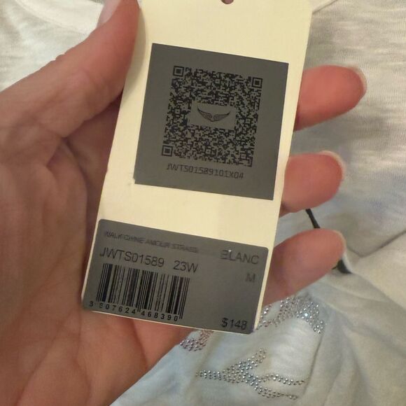 NWT Zadig & Voltaire Amour Strass T-Shirt Medium-X10 - Picture 6 of 7